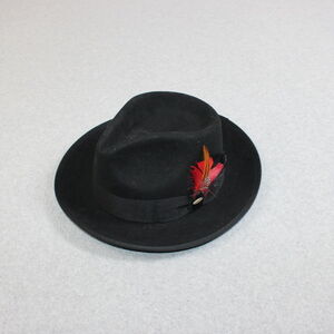 Scala Wool Hat Fedora Fitted Mens Large Black New Yorker Lined Heritage Handmade